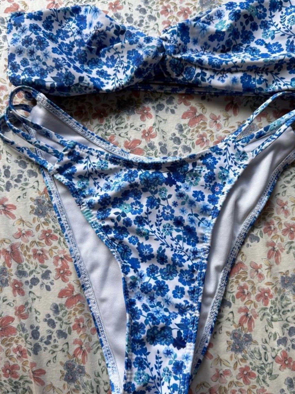 Amazon Essentials Blue and White Floral Bikini Set